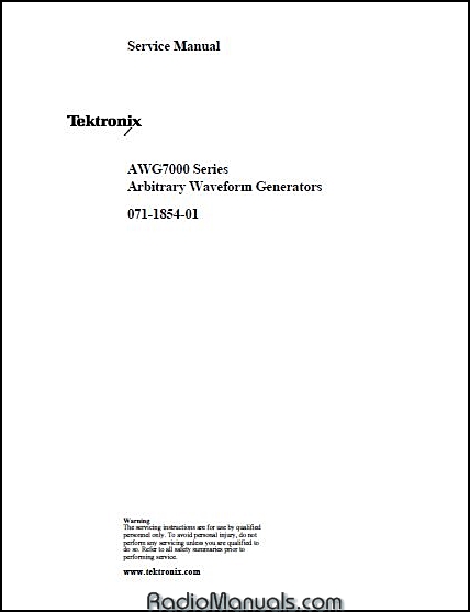 Tektronix AWG7000 Series Service Manual Tektronix AWG7000 Series Service Manual